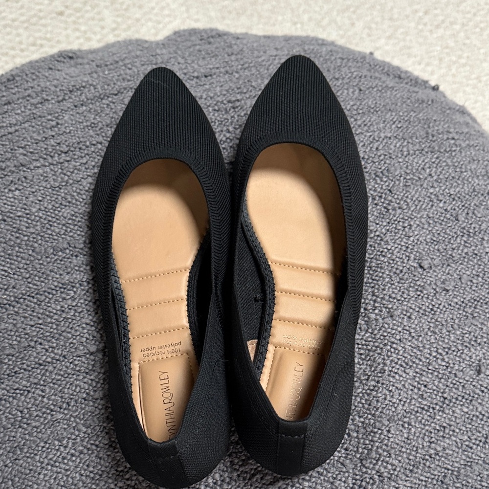Cynthia Rowley Black Pointed-Toe ballet Knit Flats - Picture 12 of 13